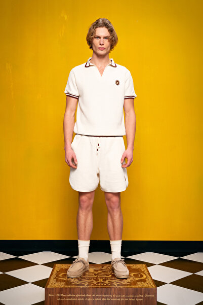 GIESTO Armed Polo Collar Burgundy T-Shirt