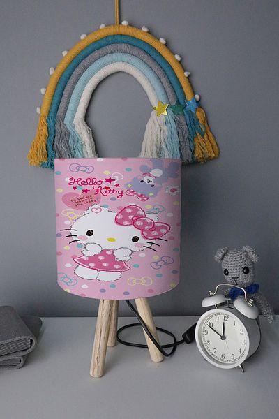 BelezaHome Pink Kuromi Themed Children's Room Lampshade Table Lamp