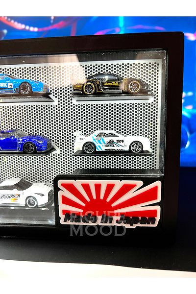 Figure Mood 1/64 Scale 5 Vehicles Exhibition Box with Logo Japan Fabrisi with Light (Not Included Vehicles)
