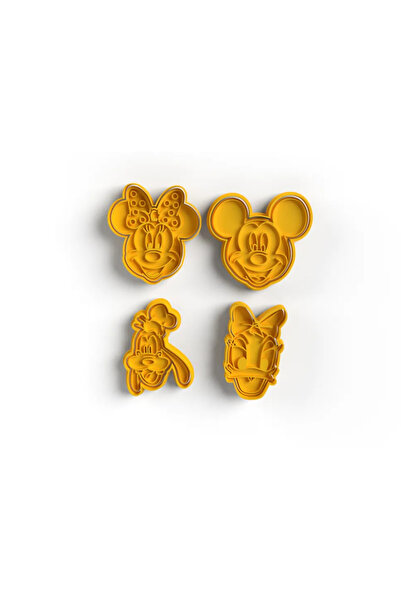 Almalı Mickey Mouse Kurabiye Kalıbı Seti (4'LÜ)