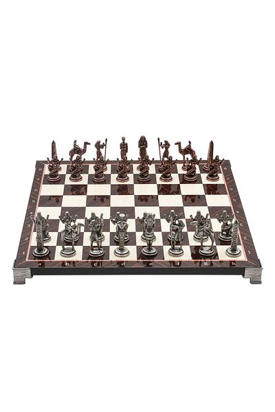 Cooper Chess 30cm Walnut Patterned Bronze Ancient Egyptian Cleopatra Nefertiti Figured Chess Set Decorative Gift
