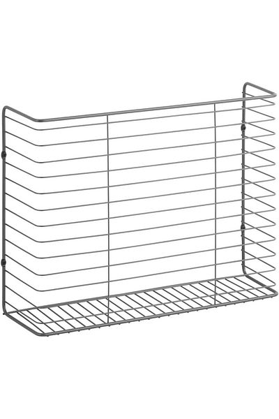 MDesign mDesign Wall Organizer, Metal, Graphite Gray, 43.8 x 33.3 x 12.7 cm
