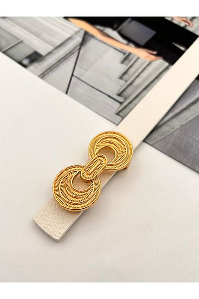 MODAM HİFA Processing Gold Buckle Women's Belt Trouser Belt Dress Belt Shirt Belt Coat Belt