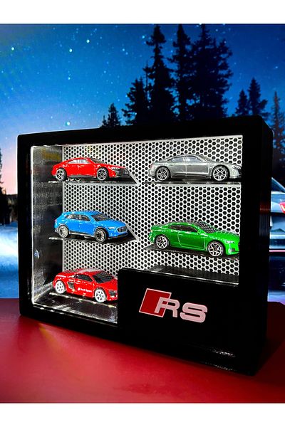 Figure Mood 1/64 Scale Display Box with Audi Logo (Not Including Vehicles) 5 Vehicle Capacity with Lights