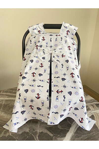 Yusra بطانية أطفال من الفلانيل بنمط بحار وغطاء لعربة الأطفال