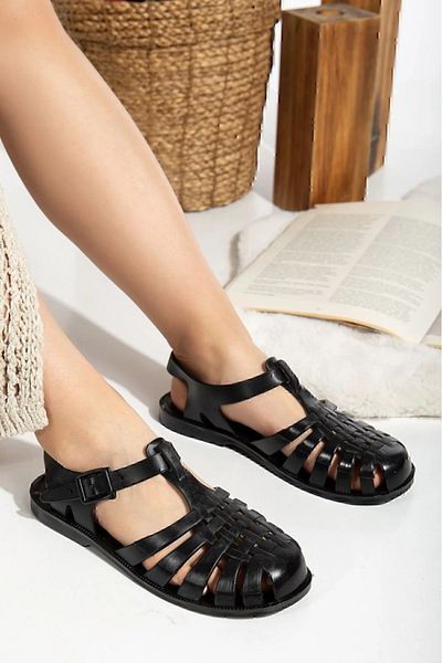 PLN SHOES Sandale de damă Jelly Transparente cu cataramă