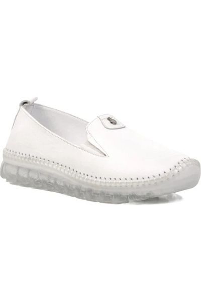 Voyager White Leather Shoes 9059 Model