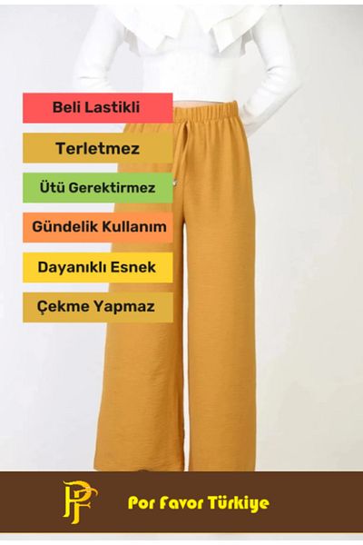 Por Favor New Season Comfortable Fit Elastic Waist Loose Wide Leg Loose Summer Women's Aerobin Trousers