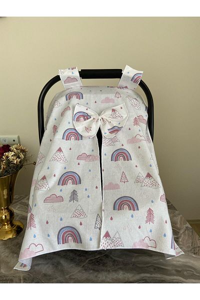 Yusra Purple Rainbow Pattern Flannel Stroller Cover