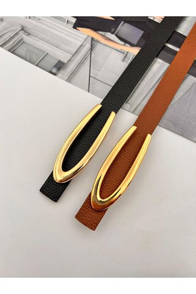 MODAM HİFA 2 τμχ Gold V Buckle Γυναικεία ζώνη παντελονιού Ζώνη φόρεμα Ζώνη πουκάμισο Ζώνη παλτό Ζώνη λεπτή ζώνη