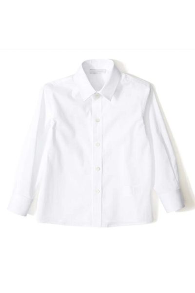MODA Cămașă ALBĂ CU BĂRĂ DE MÂNĂ LUNGĂ PENTRU COPII