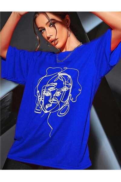 KOZİA OUTDOORS Γυναικείο βαμβακερό μπλουζάκι με στάμπα προσώπου και λαιμόκοψη...