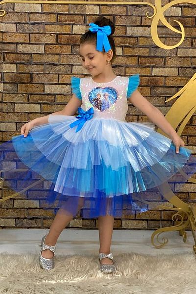 ABİYEKİDS Katkat Sequined Tulle Elsa Dress Aby720