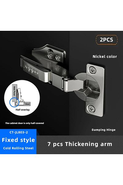 Choice 803-2 Half Overlay 2pc Cold Rail Steel Two-stage Damping Door Hydraulic Hinges Cabinet Door Hinge Da