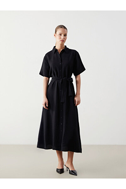 LC Waikiki Nevavm Short Sleeve Women's Shirt Dress with a Difference