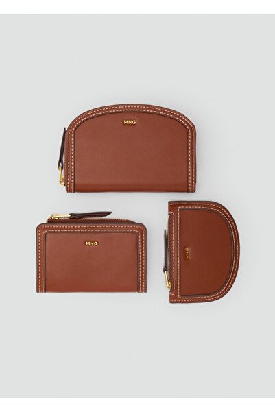 MANGO Woman Deri görünümlü mini oval kartlık