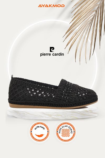 Pierre Cardin Black Straw Knitwear Women's Ballerina Pc-54570 Z
