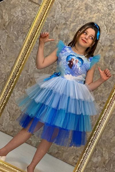 ABİYEKİDS Katkat Sequined Tulle Elsa Dress Aby720