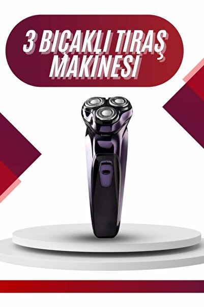 Tekno Free 3 Bıçaklı Döner Başlıklı Sakal Sıfır Alma Tıraş Makinesi Profesyon...