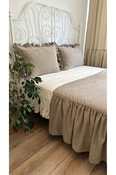 Decamor home Винтидж ръкохватка за легло от норка с 3 джоба и единично легло