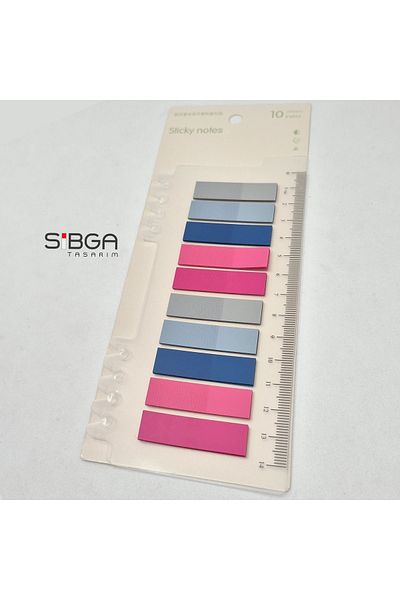 sibga tasarım Transparent Colored Post-It Note Paper - 200 Sheets Bookmark Sticker