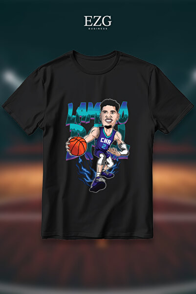 EZG Business Tricou LaMelo Ball Numărul 1, imprimat, supradimensionat, unisex...