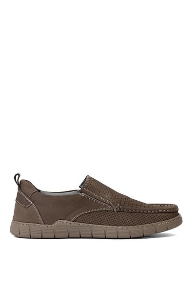 Ayakkabı Fuarı Pantofi casual ortopedici din piele naturală nubuck pentru bărbați - Elite GYZ994-1 gri