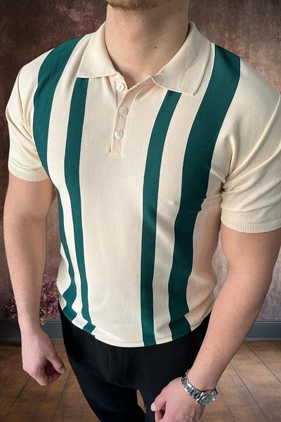 BİRBEYSTORE Ανδρικό πλεκτό T-Shirt Polo Neck Slim Fit