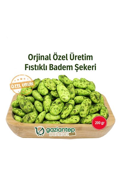 Gaziantep Baharat Almond Candy with Pistachios 200Gr - Delicious and Fresh Confectionery