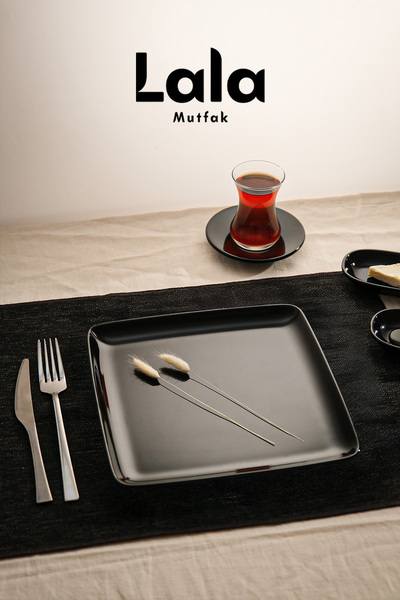 Lala Mutfak Gözde Kare Servis Tabak - 3'lü Set (23 CM - ŞIK, DAYANIKLI, YEMEK...