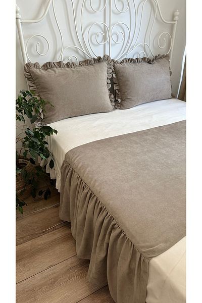 Decamor home Винтидж ръкохватка за легло от норка с 3 джоба и единично легло