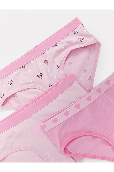 LC Waikiki New Season Printed Girl's Panties 3 Pack - S5Av60Z4