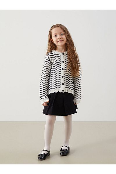 LC Waikiki Lcw Crew Neck Girl's Knitwear Cardigan