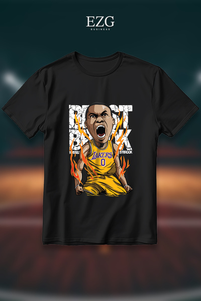 EZG Business Μπλουζάκι Russell Westbrook με στάμπα, Oversize Unisex, 100% βαμ...