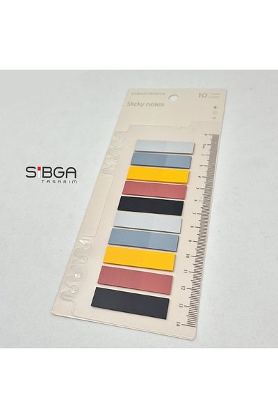 sibga tasarım Transparent Colored Post-It Note Paper - 200 Sheets Bookmark Sticker