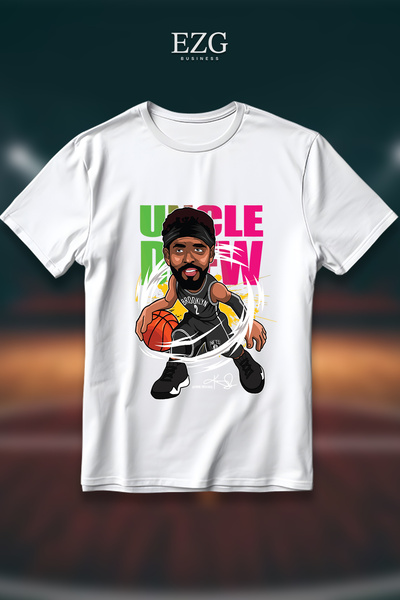 EZG Business Tricou oversize unisex Uncle Drew Kyrie Irving, imprimat, 100% b...