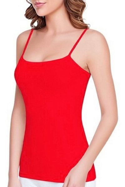 Nana & Mayka Moda Tutku 3-Piece Women's Ribbed 100% Cotton Rope Strap Undershirt 0135 Red