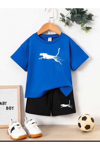 DOCE ELEGANTE Costum de vară pentru copii cu imprimeu GHEPARD
