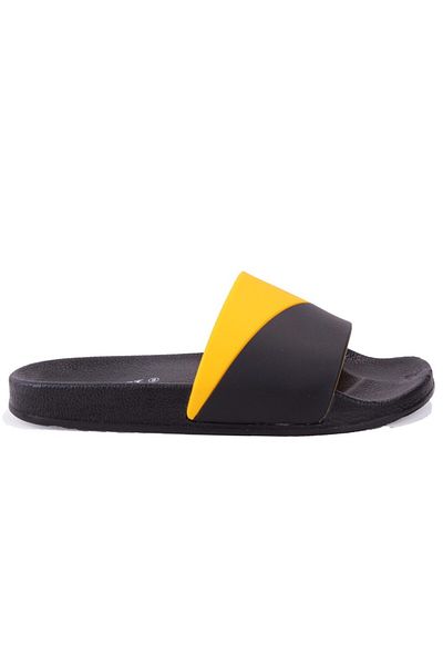 FLY SOFT S263071 Μαύρες κίτρινες καθημερινές ορθοπεδικές ανδρικές αθλητικές παντόφλες
