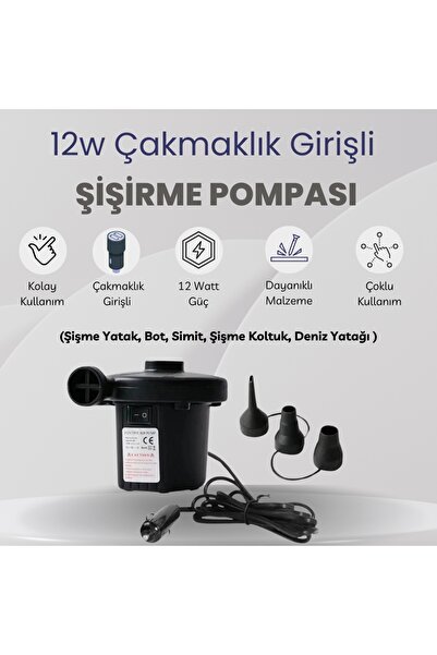 post alley 12W Çakmaklık Girişli Hava Pompası (Şişme Yatak, Bot, Simit, Şişme...