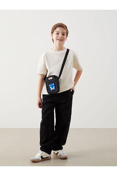 LC Waikiki Lcw Accessories Black Sonic Printed Boy's Crossbody Bag
