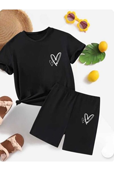 DOCE ELEGANTE set copii de vara cu imprimeu inima cuplu