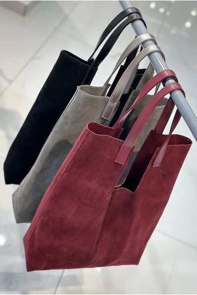 Madame Geantă de umăr pentru femei din piele intoarsa burgundy cu geanta de machiaj Calitate utila