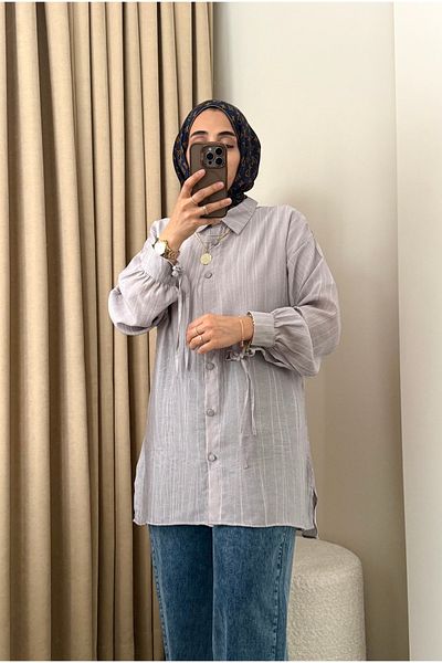 MERİÇ BOUTİQUE Cămașă elegantă cu șireturi cu frânghie moale