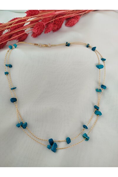 İPAR AKSESUAR Natural Stone Gold Chain Design Necklace