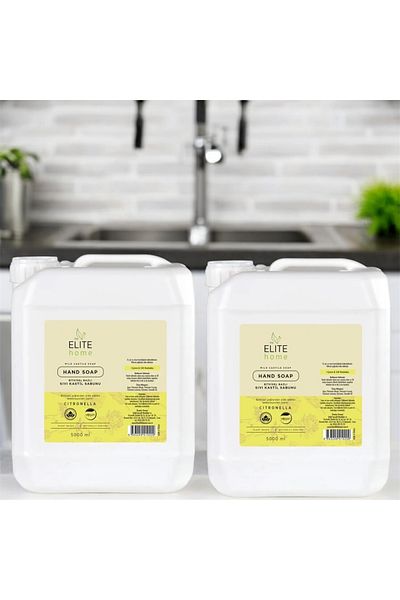 The Elite Home Vegetable Based and Vegan Certified Liquid Hand Soap 5 kg Citronella Set of 2