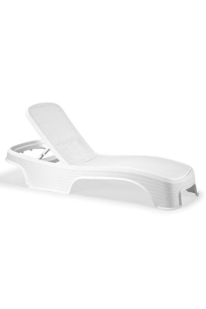 Genel Markalar Brezza Royal Beyaz Rattan Şezlong