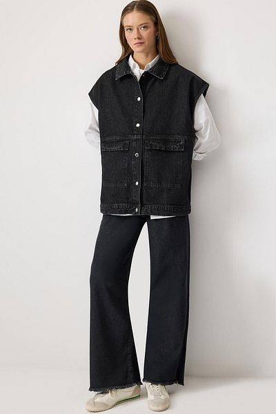 Touché Privé Denim Vest with Pockets