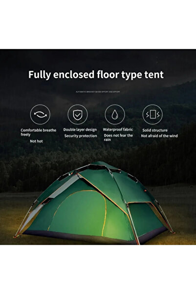 post alley 4 Kişilik Otomatik Çift Katman Çift Kapılı Kamp Outdoor Plaj Piknik Çadırı