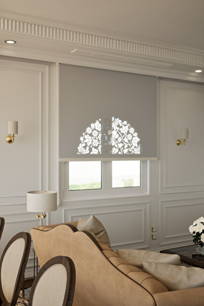 Auralight Lazer Kesim Mat Stor Perde, Lazer Kesimli Historical Serisi, H-5005...